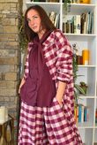Paloma Tela Neckerchief Blouse Aubergine